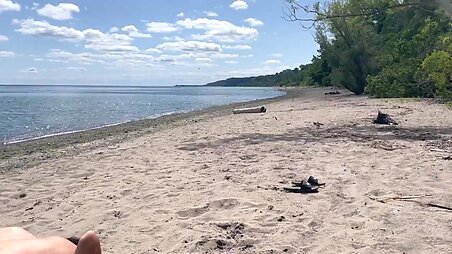 Husband films wife FUCKING A STRANGER and receiving an UNPROTECTED CREAMPIE on a PUBLIC BEACH