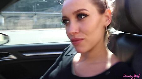 Outdoor Blowjob In The Car! Young Babe in a Cabriolet