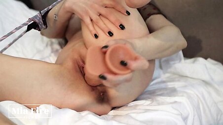 Mia Fire has fun while her boyfriend is at work