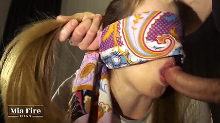 18 year old playing girl blindfolded fucked hard by stepbrother - Mia Fire