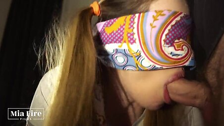 18 year old playing girl blindfolded fucked hard by stepbrother - Mia Fire