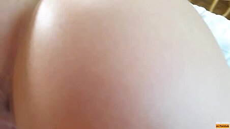 Bored stepsister squirts while parents are outside