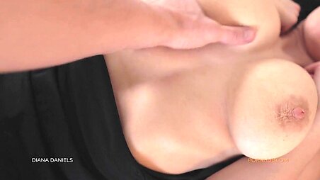 Hot girl in tights fucks doggystyle and shows her big tits