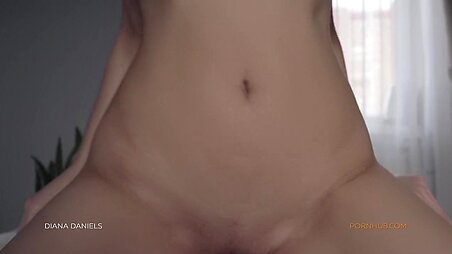 Busty woman strips and fucks until her hot body covered in cum