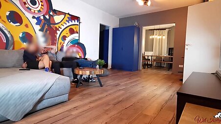 Slutty blonde with a hairy pussy cheated on her boyfriend with his best firend