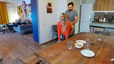 Slutty blonde with a hairy pussy cheated on her boyfriend with his best firend