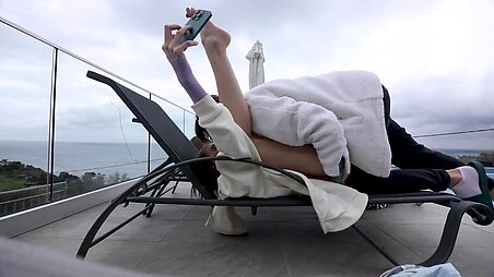 Young swingers record their foursome sex on a roof