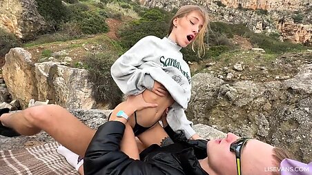 Group sex on the beach with hot blondes