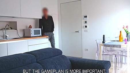 A girl exhibitionist  undresses in front of a stranger and walks naked.