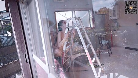 Japan girl cumming profusely from his hard fucking